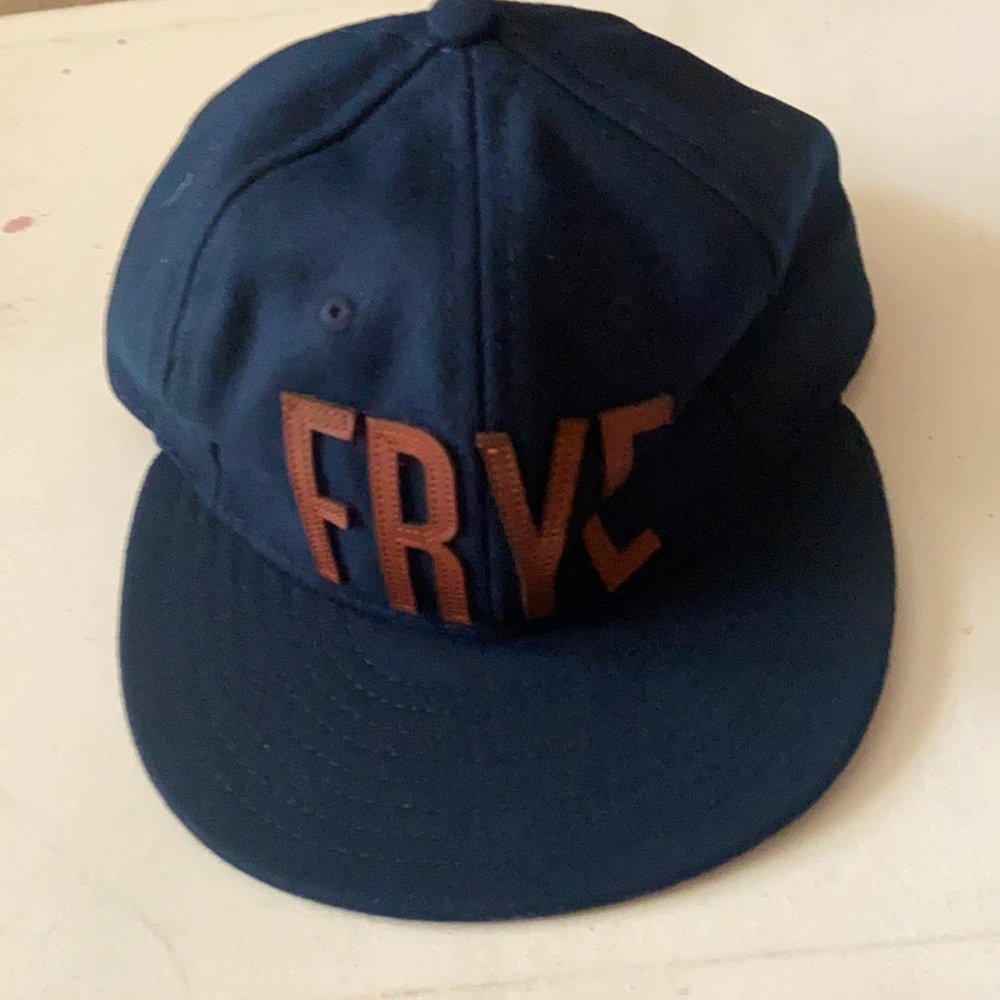 Frye baseball cap with leather logo